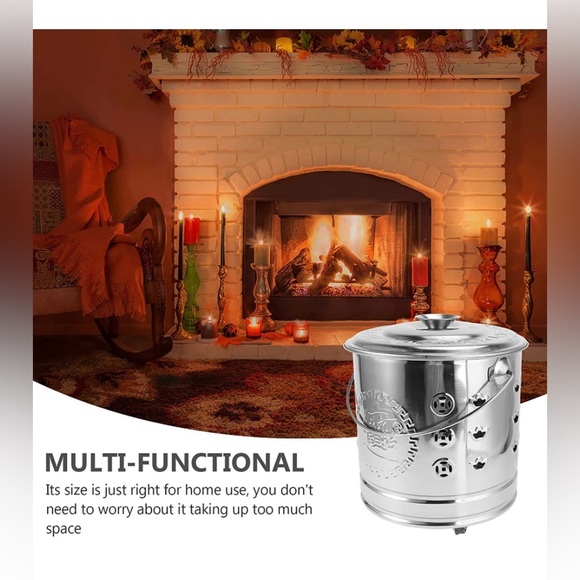 New 1Set Stainless Steel Burn Barrel Metal Incinerator Can with Burning Tong Gar - Picture 5 of 7